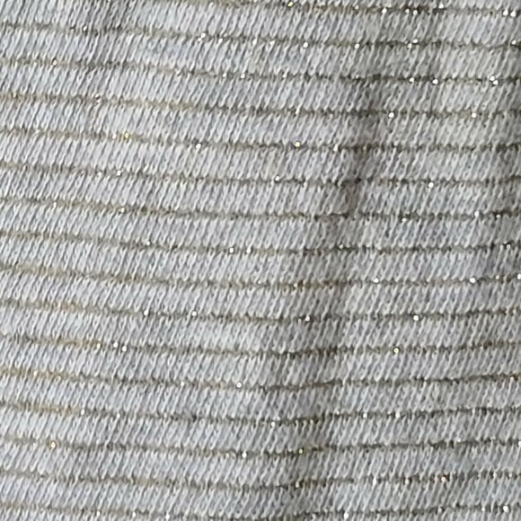 Talbots 3/4 Sleeve Top Blouse Sequin Neck XS Gray w Metallic Stripes Preppy NWT - Picture 9 of 9